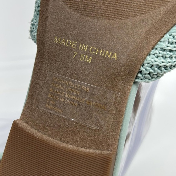 Nordstrom Size 7.5 Mint Green Knotted Slide Beachy Flat Sandals Womens - Picture 4 of 9